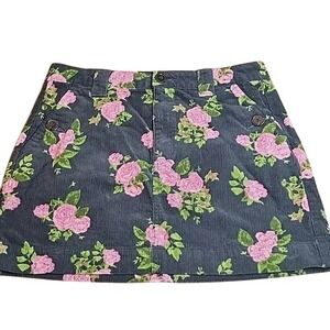 Wild Fable Floral Corduroy Mini Skirt, Pockets, Black, Women's‎ Size 6